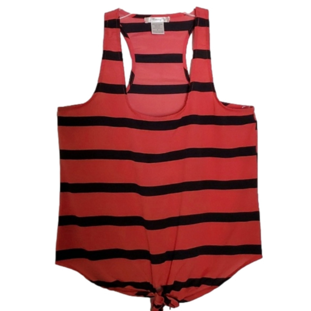 Women's Striped Sleeveless Razorback Top Size Small